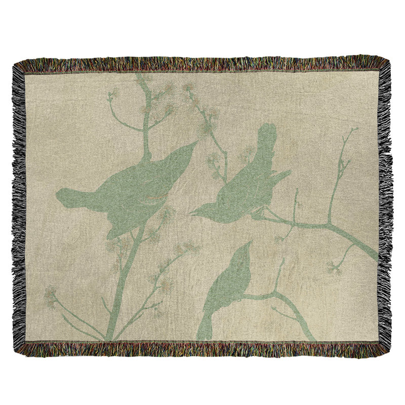 Jeté en coton John James Audubon, Jaune / vert