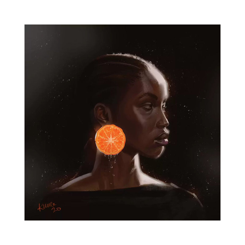 Orange par Adekunle Adeleke - impression d'art graphique, H 37 po x l 37 po x P 1,5 po, Toile tendue, Pas de tapis