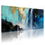 Abstrait abstrait bleu, or, noir, ensemble de 3 reproductions d'art sur toile-104003793