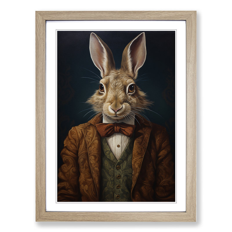 Hare Classicism Art - Framed Print, Oak Framed, 64cm H x 46cm W x 2cm D