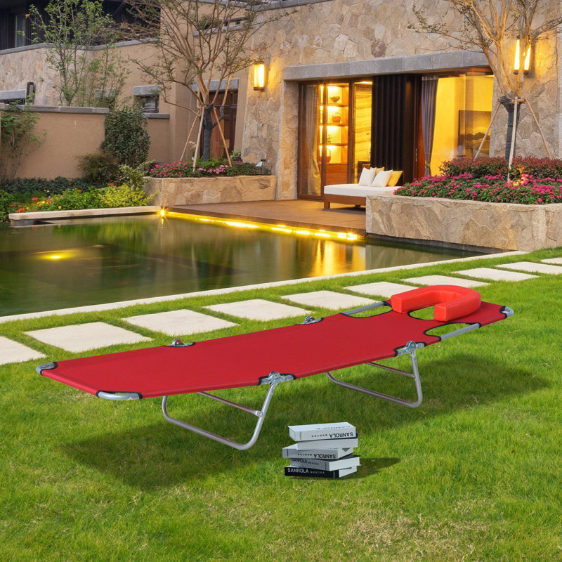 Chaise longue inclinable Himes, Rouge