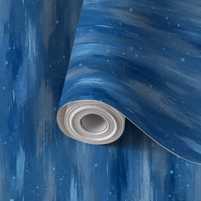 Papier peint auto-adhésif abstrait bleu marine auto-adhésif et amovible 24 po x 118 po (60 x 300 cm)