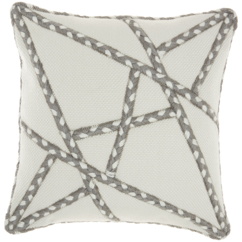 Geometric Outdoor Throw Pillow, Gray