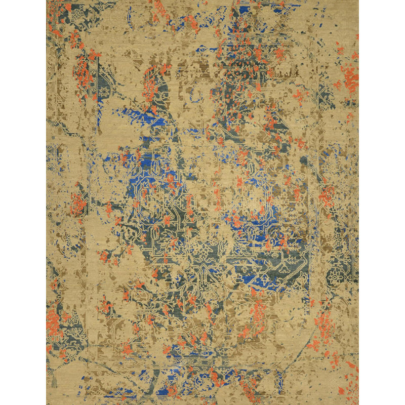 Contemporary Hand Knotted Abstract Area Rug