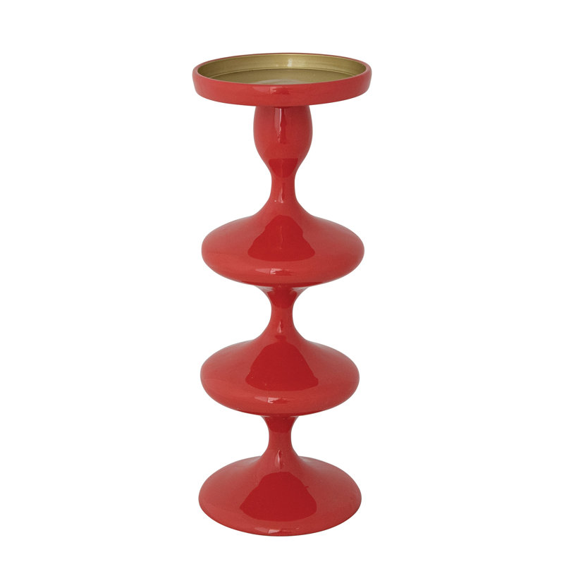 Grand porte-bougie colonne en aluminium émaillé