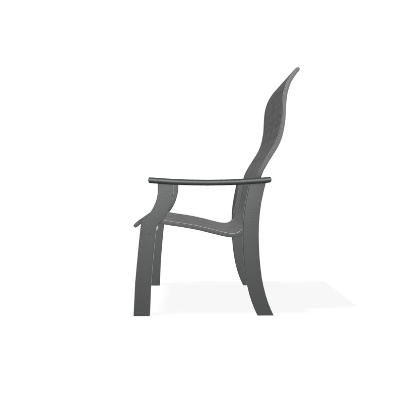 St. Catherine Polymer Outdoor Lounge Chair, Graphite, Destiny Steel