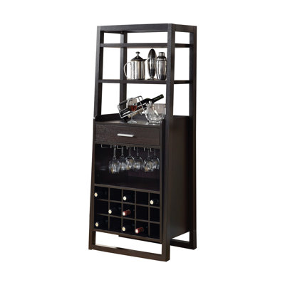 Addingrove Home Bar, Wine Rack, Storage Cabinet, Laminate, Brown, Contemporary, Modern by Latitude Run