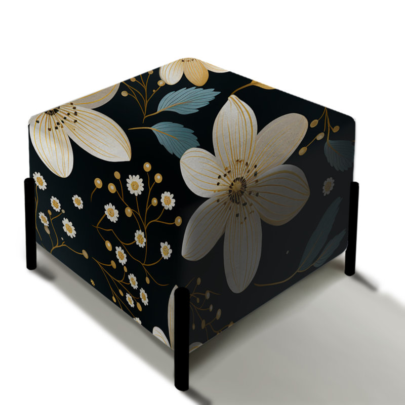 Mystic Beige et sarcelle Splendor Gardens - Repose-pieds carré floral