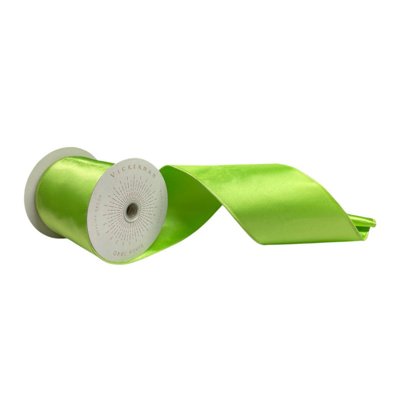 Vickerman 4"x10yd Satin Christmas Ribbon, Celadon