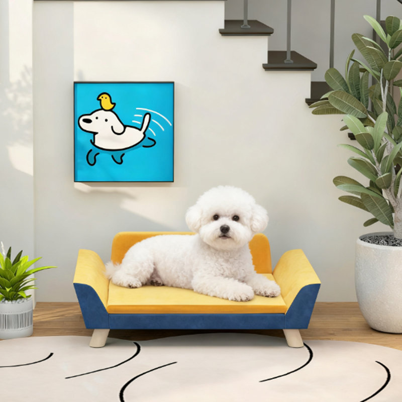 Canapé-lit pour chien avec coussin moelleux, housse lavable