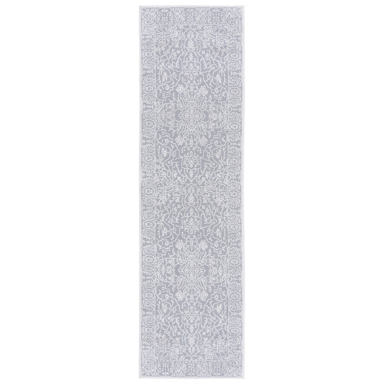 Calidia Floral Light Gray/Cream Area Rug