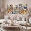 Tableau mural abstrait sur toile tendue, collage de paysage urbain (lot de 3)-291101922