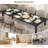 71 Inches Dining Table for 6-8, Kitchen Table with Iron Legs, Waterproof Scratch-Resistant , 300Lbs Capacity, Retro Brown-124029307-124029306