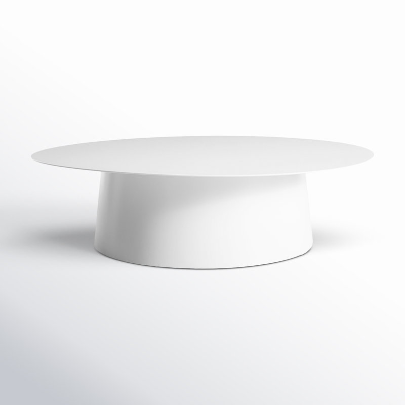 Circula Coffee Table, White, 15" H x 36" L x 36" W