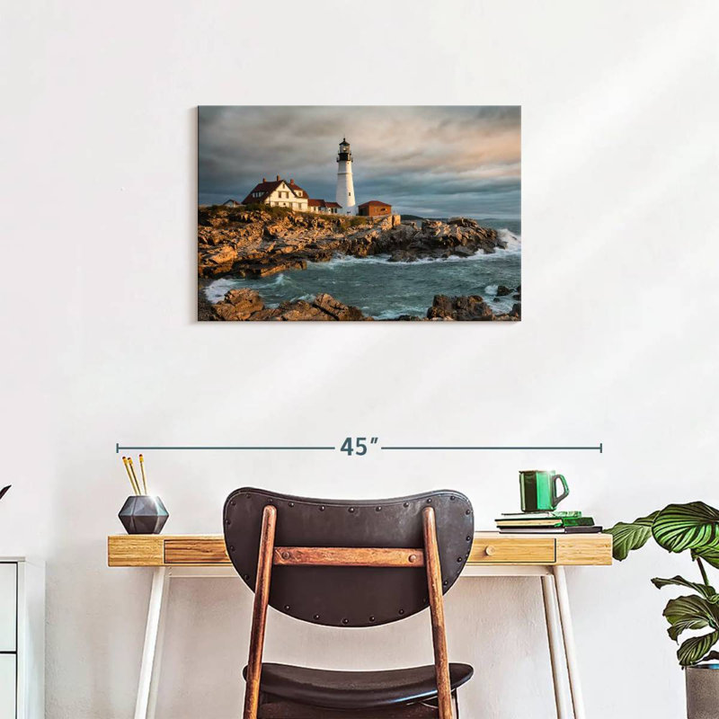 Aletra, phare de Portland Head, Maine, au lever du soleil, H 20 po x l 30 po