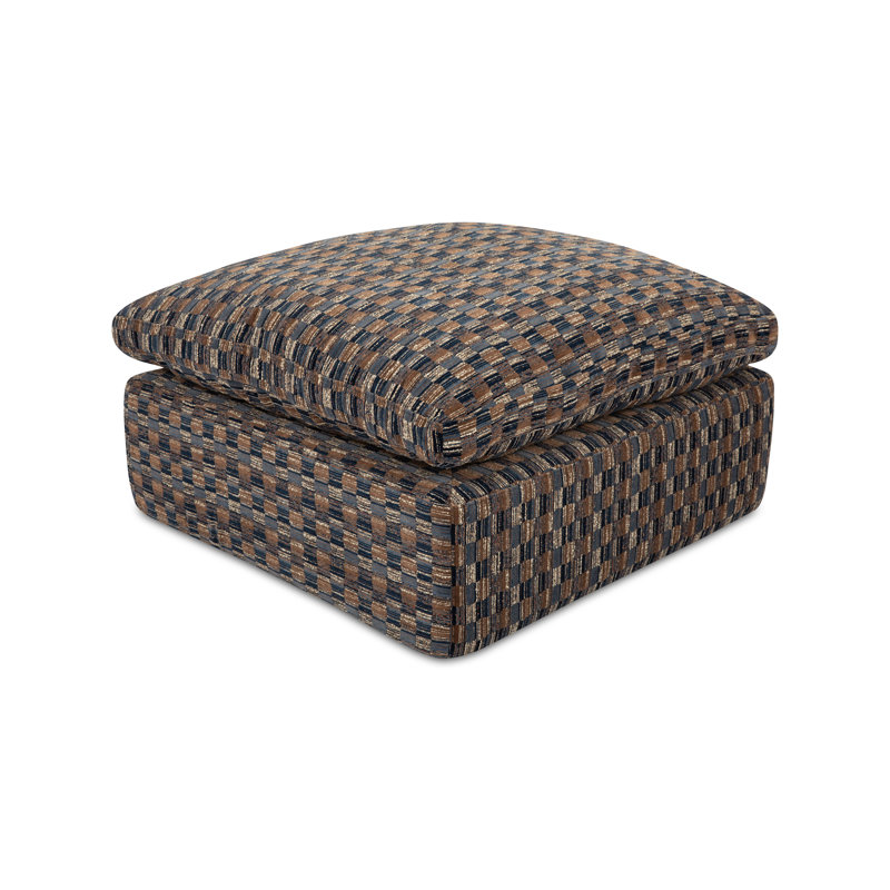 Repose-pieds Dewey bleu marine et brun, Marine