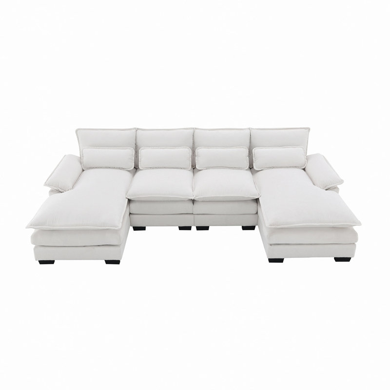 Canapé modulaire en U 110 * 55 "avec coussins de taille, canapé symétrique 6 places, canapé-lit avec méridienne pour salon, appartement, 5 couleurs