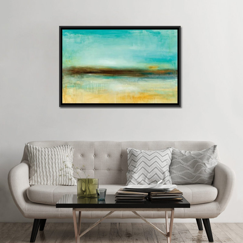 «Ana's Pier» par Wani Pasion, impression sur toile tendue, H 18 po x l 26 po x P 1,5 po, Toile avec cadre noir, Pas de tapis
