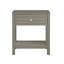 Table de chevet en bois Taupe, l 23 po, avec plateau en verre et tiroir | Idée cadeau-144326981