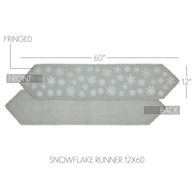 Chemin de table Yuletide, 60 po x 12 po, Gris colombe