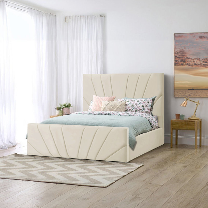 Burgoyne Upholstered Ottoman Storage Bed, Cream, UK Double (135 x 190 cm)