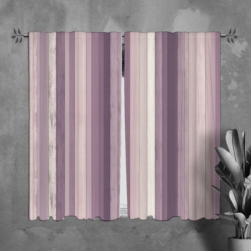 Tanica Room Darkening Curtain Pair, Purple/Silver, 20" W x 82" L