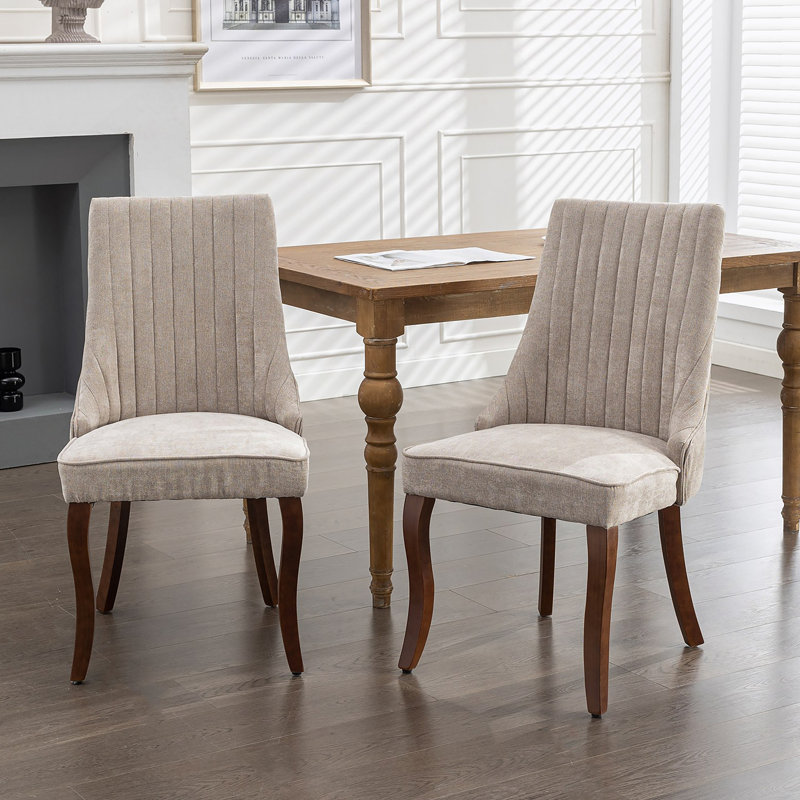 Chaises de salle à manger en rayonne, Beige