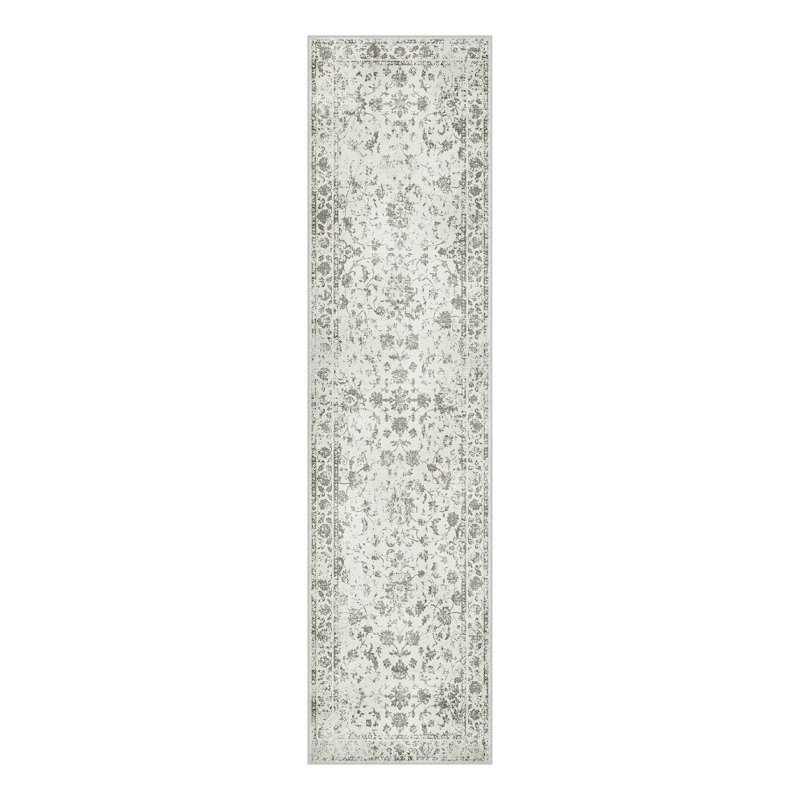 Aria Grey Vintage Area Rug, Runner 2' x 8'