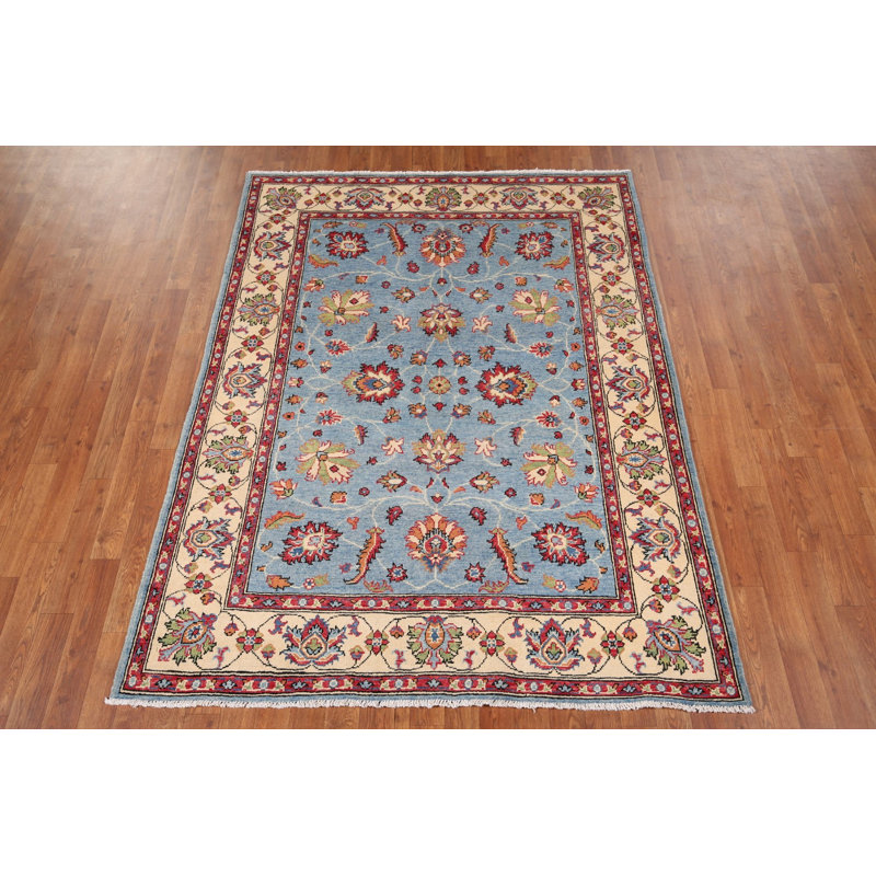 Tapis oriental clair clair fait à la main Kazak 5