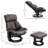 Massage Recliner Chair With Ottoman, 360° Swivel Recliner And Footstool, PU Leather Reclining Chair With Side Pocket And Remote Control-708774176