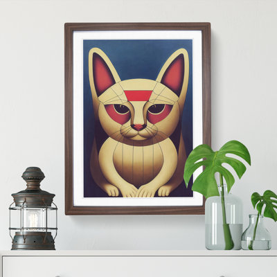Lucky Cat Abstract - Framed Print