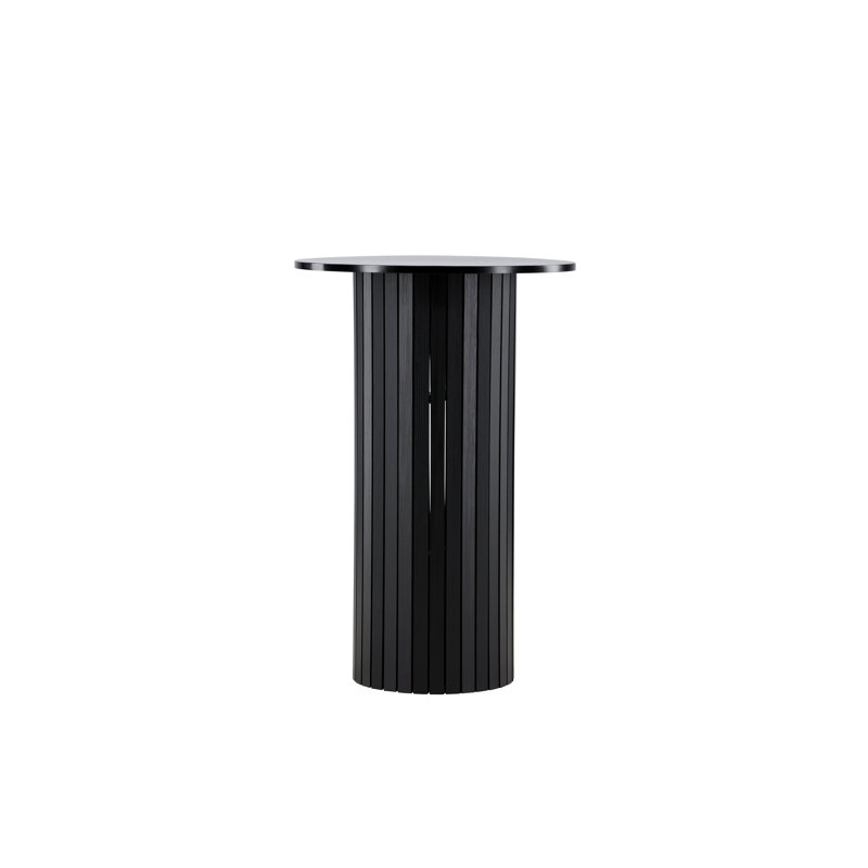 Damarien Round Metal Base Dining Table, Black