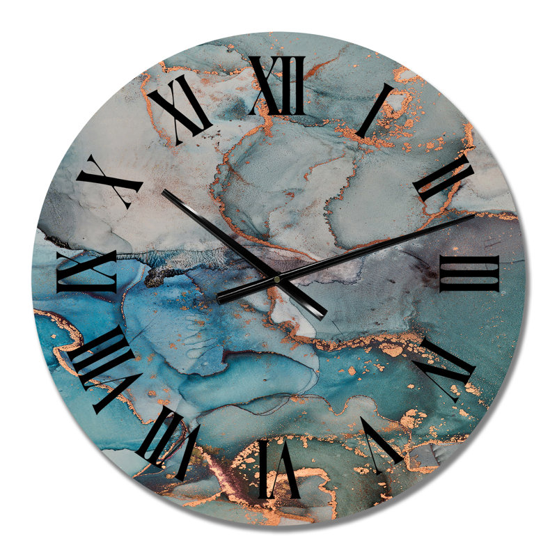 Horloge murale moderne Blue Gold, Petit
