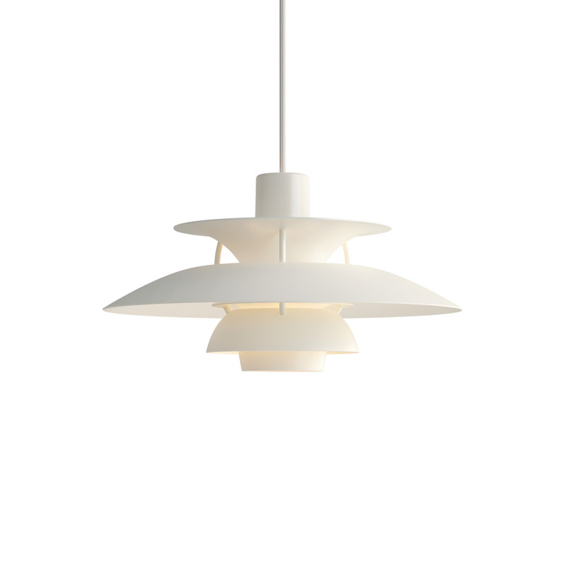 PH 5 1 - Light Pendant, Classic White, 6.4" H x 11.8" W x 11.8" D