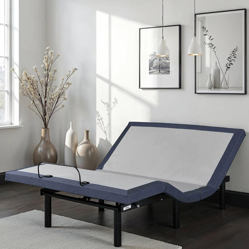 Base de lit ajustable simple TG, réglages de la position de la tête et des pieds, trois modes de vibration, positions télé / gravité zéro / détente, 2 lumières de charge, retour sous une touche, pliage central, 850 lb