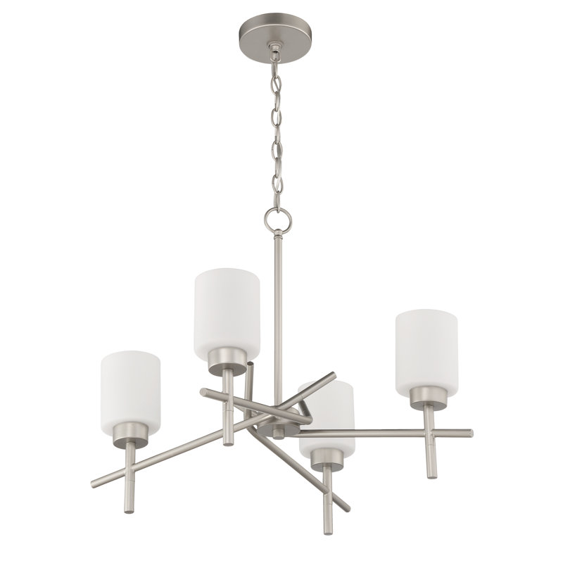Lustre classique unique à 4 lumières Nedelia, Nickel