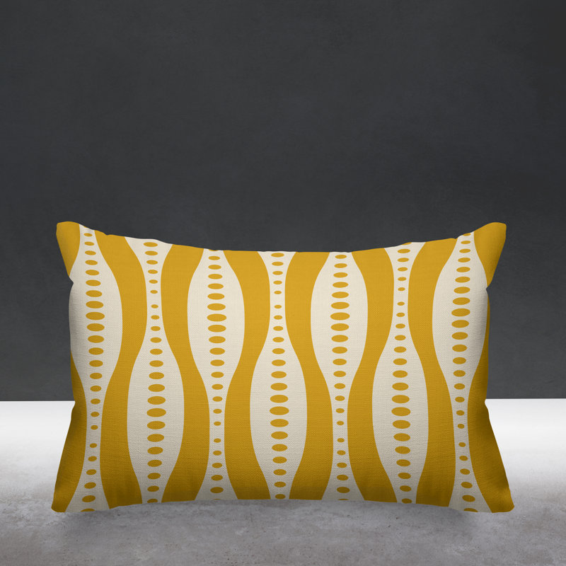 Housse et insert pour oreiller rectangulaire d'extérieur Claiborn, Jaune