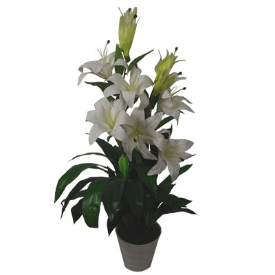 90cm Faux Flowering Plant in Pot Liner