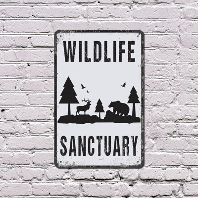 Wildlife Sanctuary 8 Inch x 12 Inch Plastic Sign
