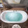 72" Whirlpool Water Jetted & Air Bubble Freestanding Heated Soaking Bathtub with LED Control Panel