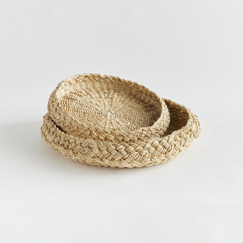 Rattan/Wicker Decorative Tray, Round