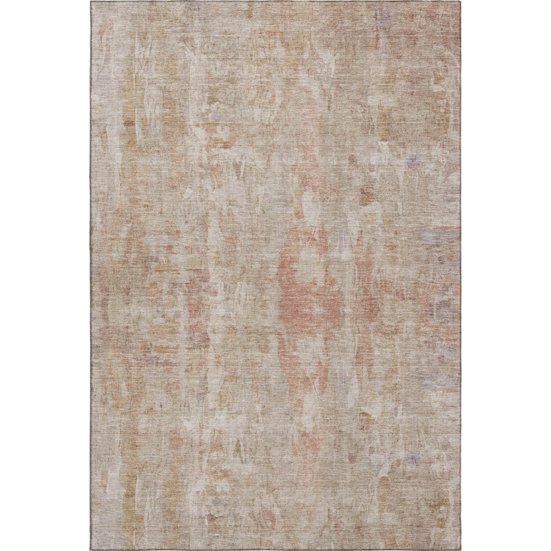 Premium Machine Washable Mayfield AMF2310 Abstract Rug, 8' x 10', Beige