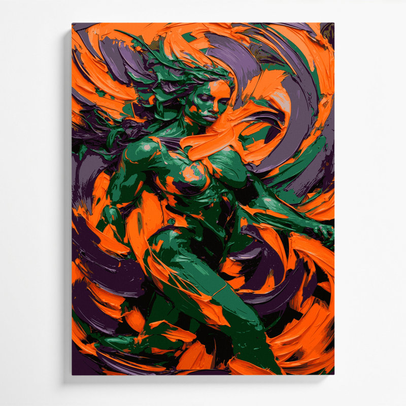 Abstrait art figuratif brun sur toile 82, H 14 po x l 11 po