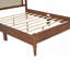 Lit plateforme en bois exquis avec tête de lit en rotin naturel pour un sommeil de rêve-68393266-68393265
