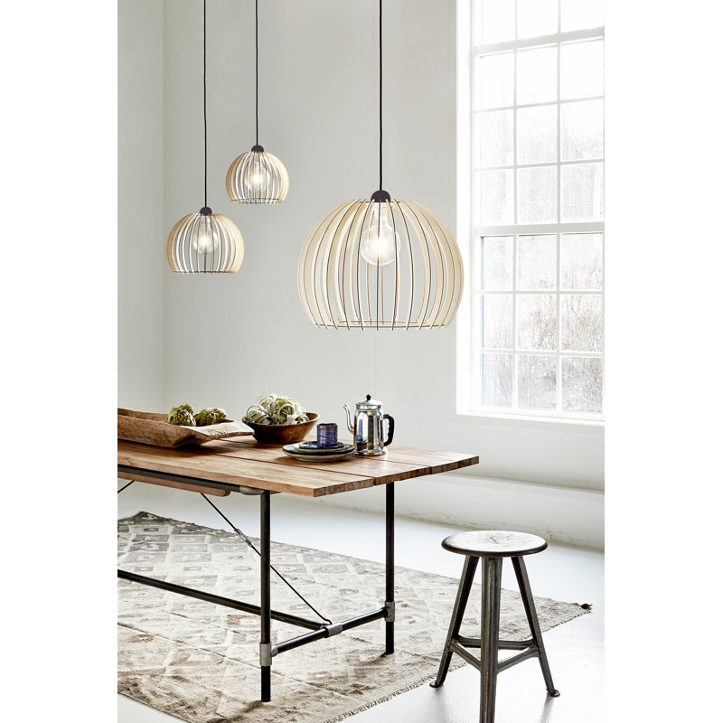 1 - Light Light Brown Dome Pendant, 23 cm H x 25 cm W x 25 cm D