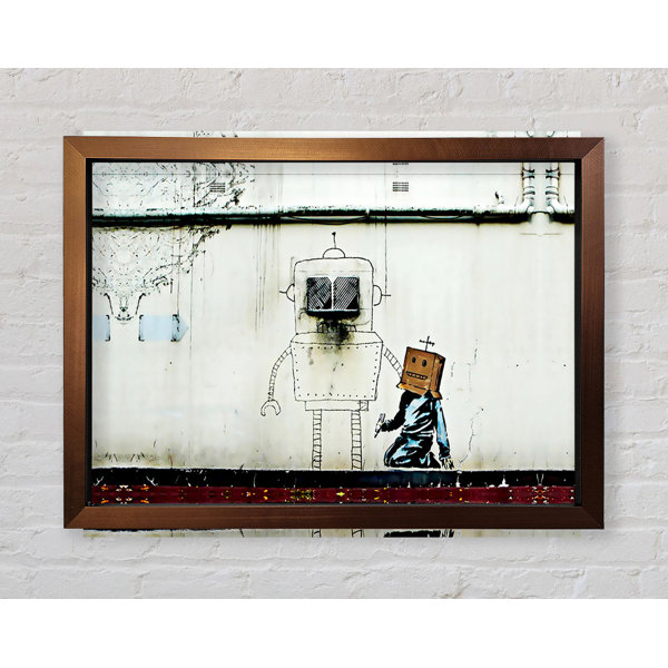 Happy Larry Box Head Robot Framed Print | Wayfair.co.uk