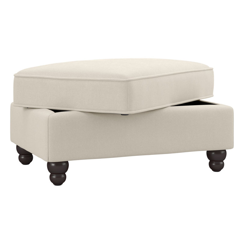 Atifah 34.5" Wide Rectangle Storage Ottoman, Cream 