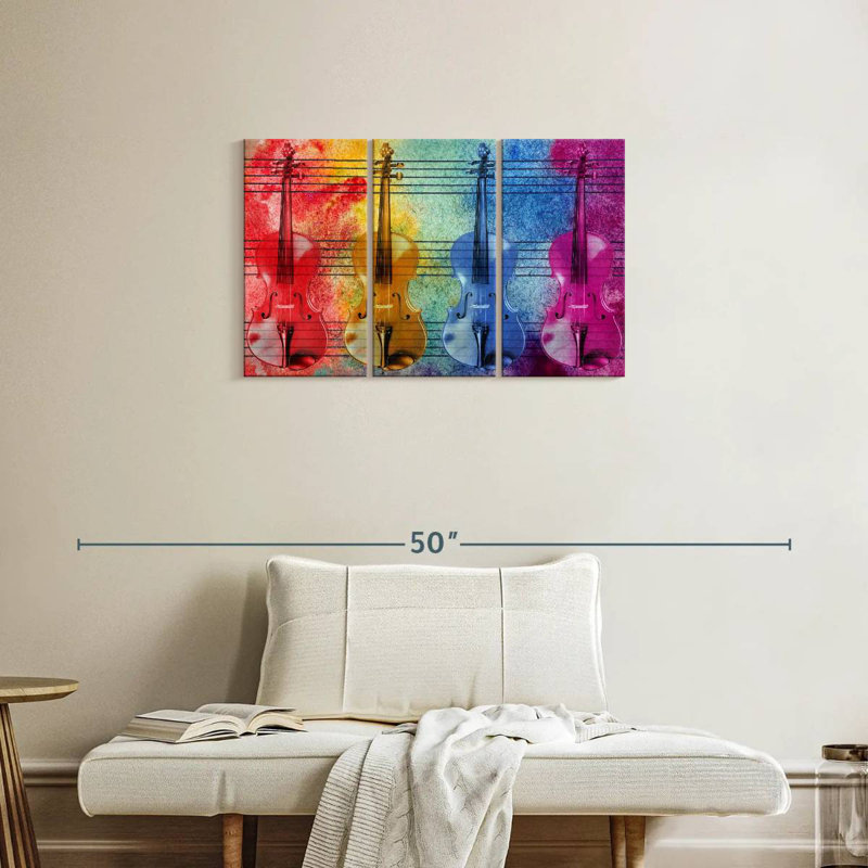 Violons colorés Abarca, H 20 po x l 33 po