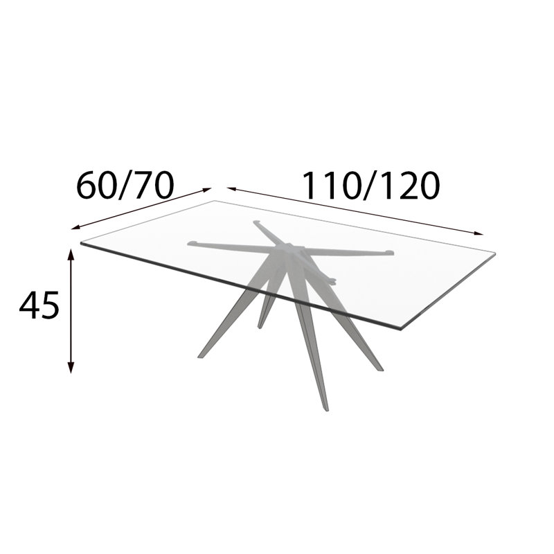 MX05 Coffee Table, 18" H x 43" L x 36" W