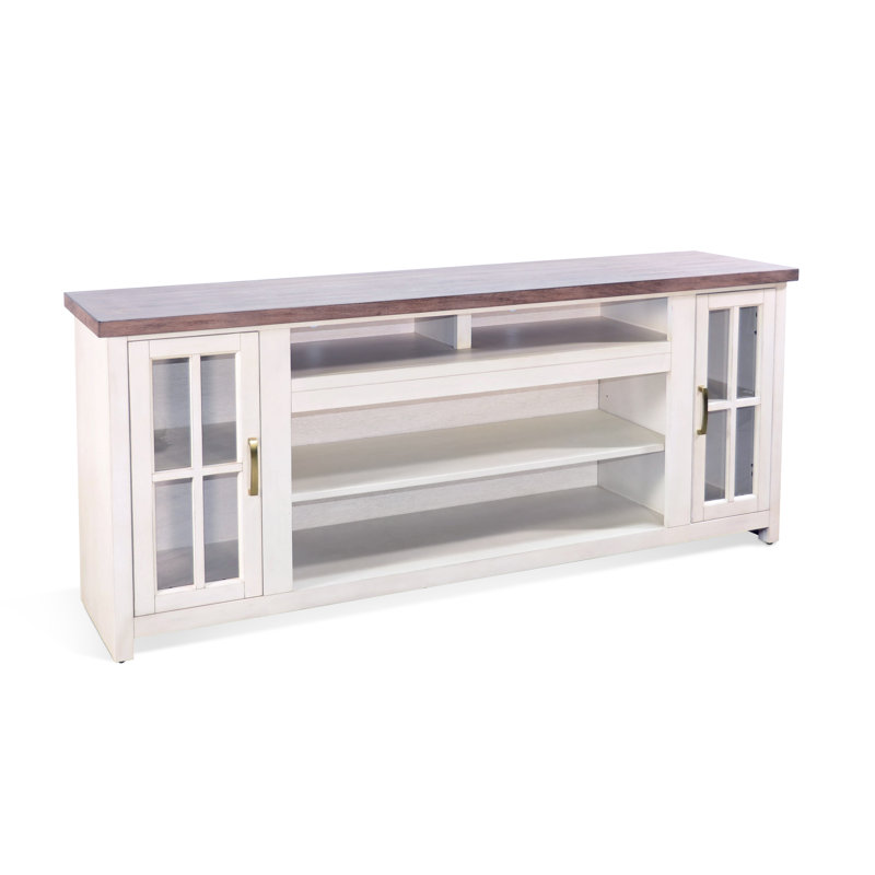 Console multimédia 76 po, Blanc / brun